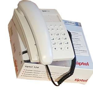 Analoge telefoon TipTel 124 wit: zonder straling