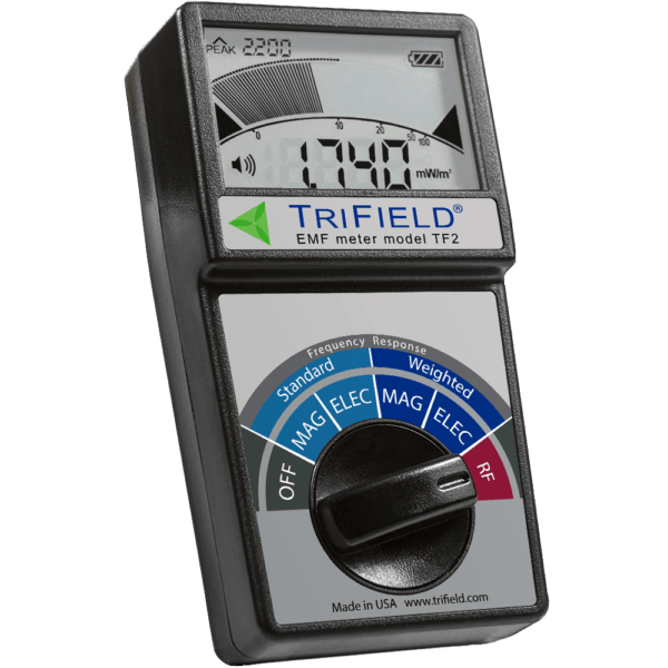 TriField stralingsmeter voor zowel hoogfrequente straling als laagfrequente straling. (EMF meter)