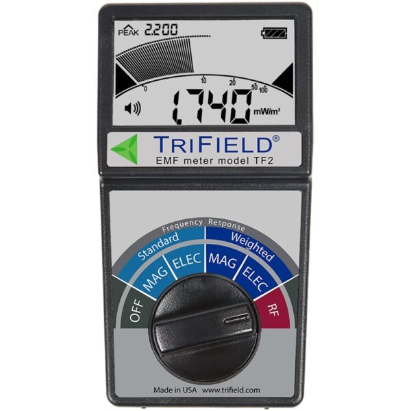 TriField stralingsmeter voor zowel hoogfrequente straling als laagfrequente straling. Straling zendmast meten