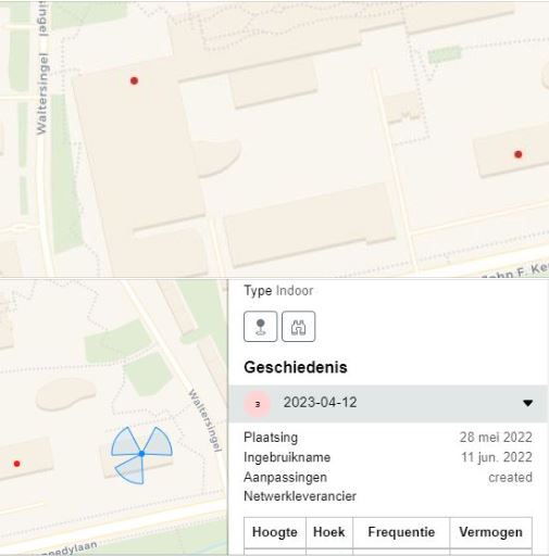 Zendmast in het belastingkantoor