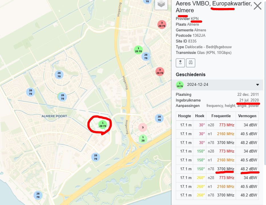 5G mast op school met hoog vermogen in Almere