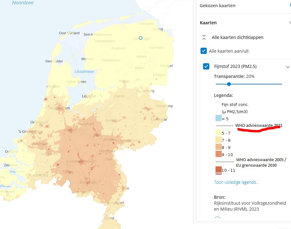 Fijnstof in Nederland boven WHO advieswaarde