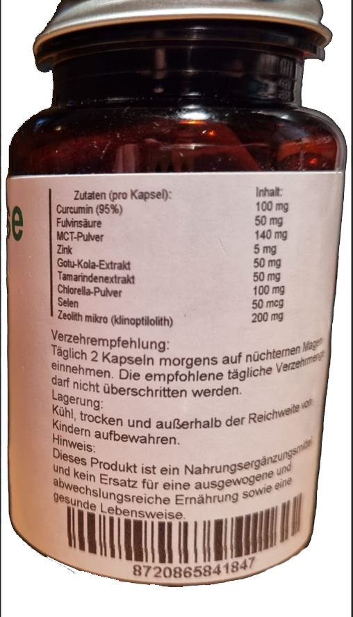 Zirbeldrüse Detox Entkalkung Kapseln zuzaten. 50 für 1 Monat