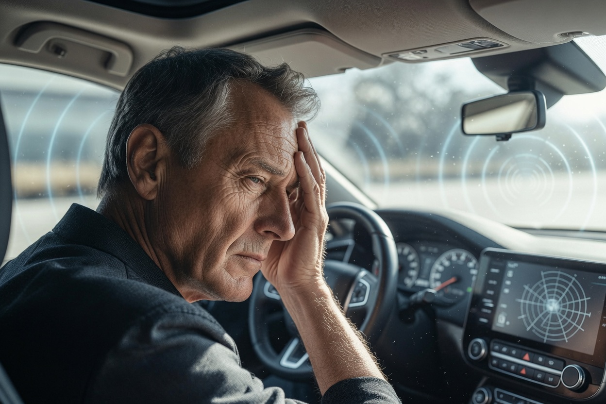 Mensen krijgen hoofdpijn in (elektrische) auto's